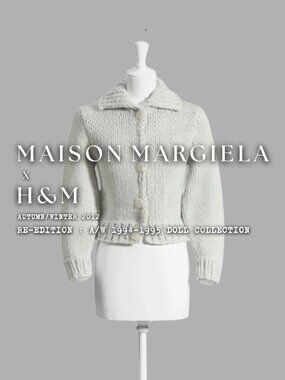 MAISON MARGIELA x H&M RE-EDITION DOLL COLLECTION light grey snap button cardigan